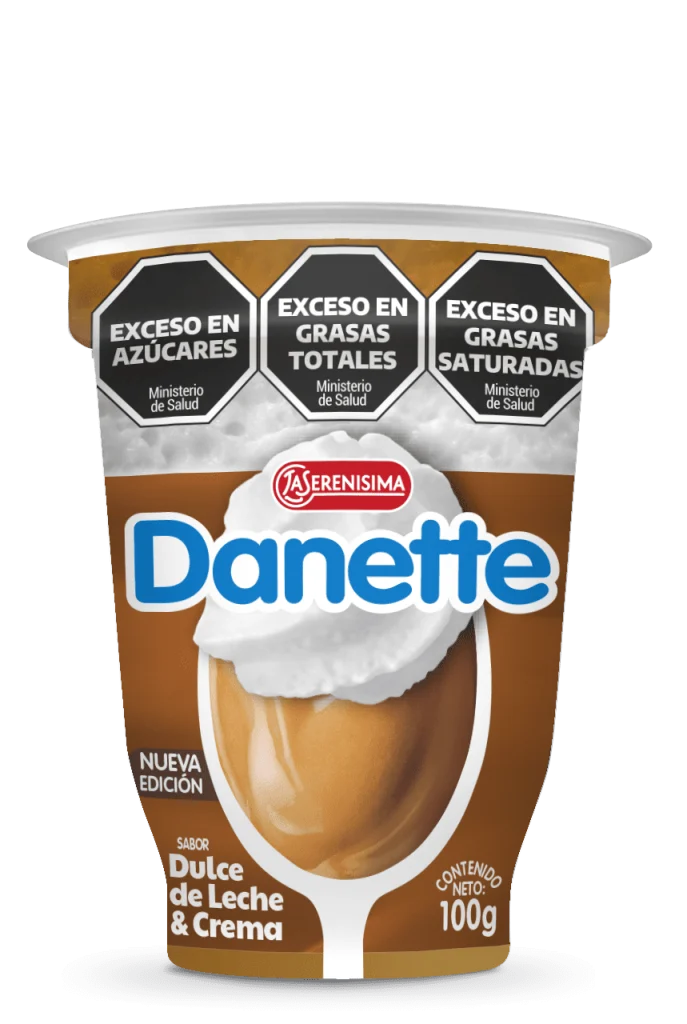 Copa Danette dulce de leche y crema