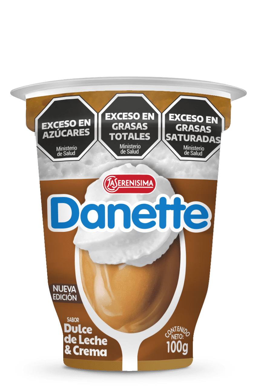 Copa Danette dulce de leche y crema